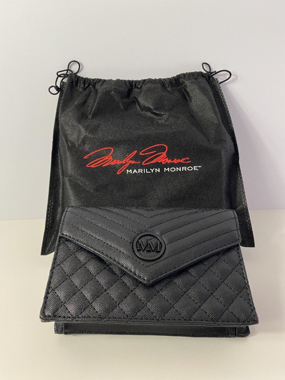 Marilyn Monroe Black Quilted Clutch Bag Purse